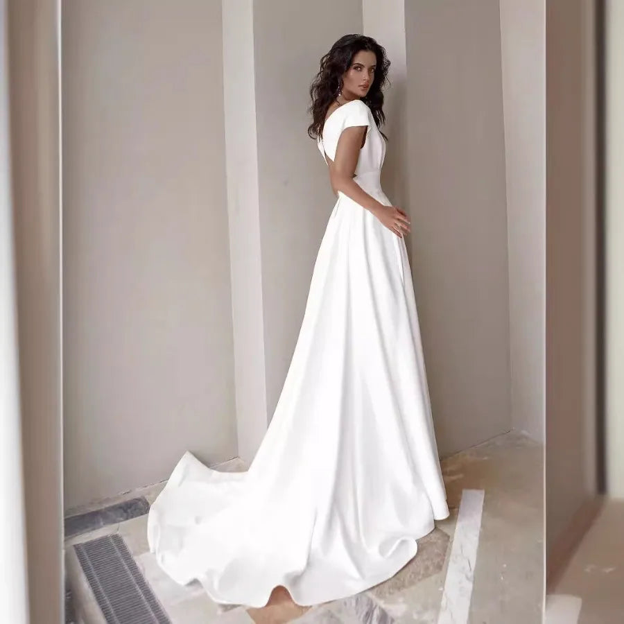 2026 Women's Elegant Party Evening Dresses Sexy V-neck Ruffle Solid Mid Waist Temperament Maxi Dress Prom Dresses Vestidos Femme